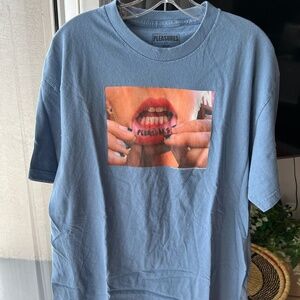 Pleasures blue Men's T shirt